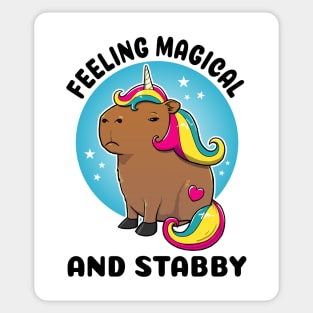 Feeling magical and stabby Capybara Unicorn Sticker